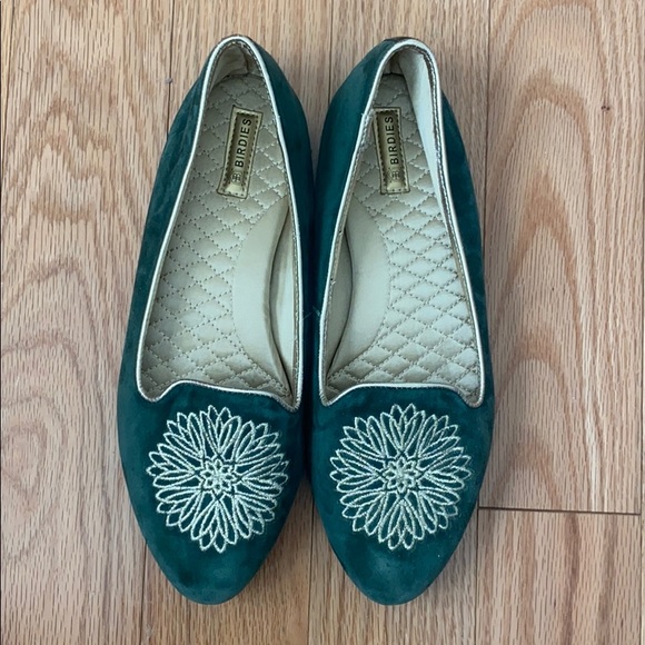 Birdies Greenfinch Slippers Loafers Green Gold 8.5 - Picture 1 of 11